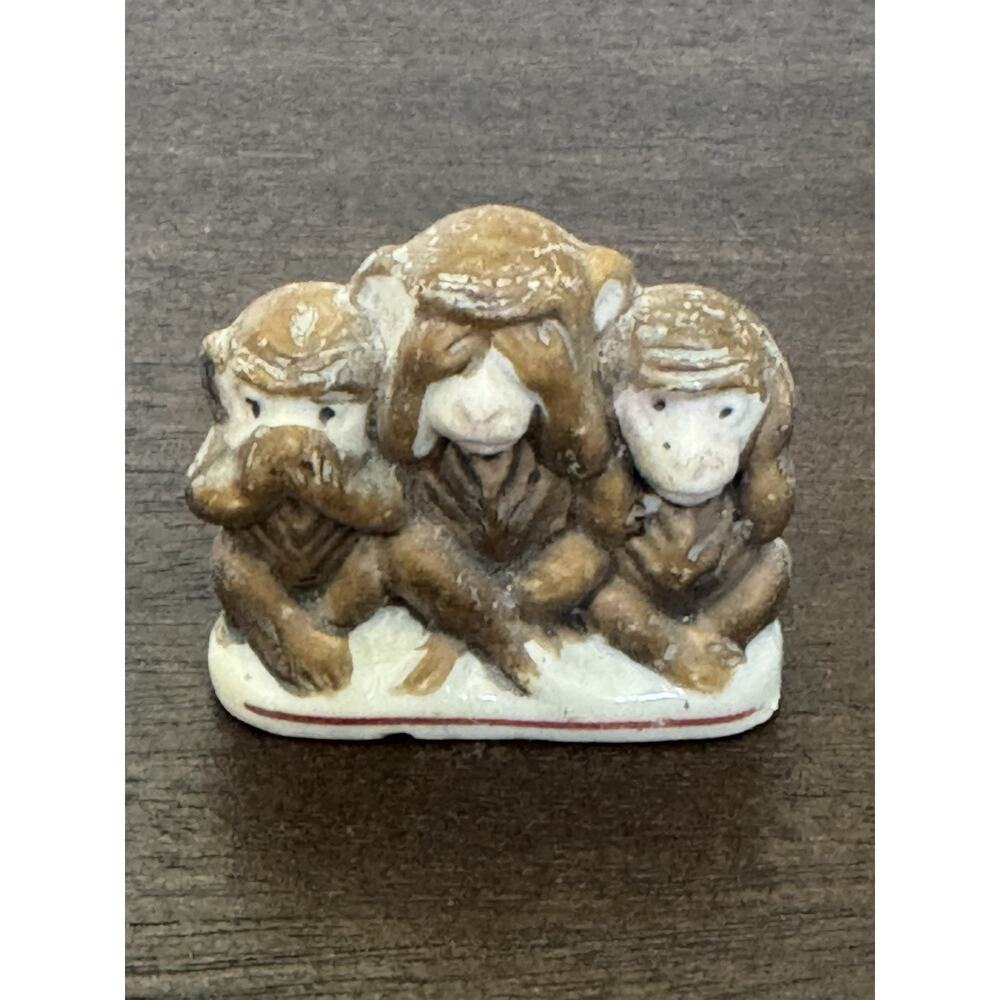 VTG Monkeys See No Evil Hear No Evil Speak No Evil Porcelain Japan Figurine RARE
